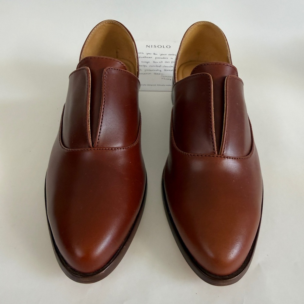 Nisolo Emma D'Orsay Oxford Brandy Leather Shoes WF-5000-BRA-0802 Size 8 NIB